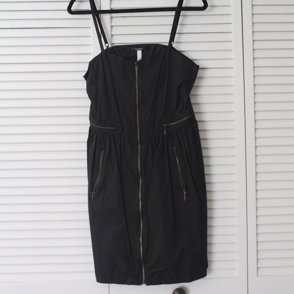 Kensie Black Zip Up Mini Dress